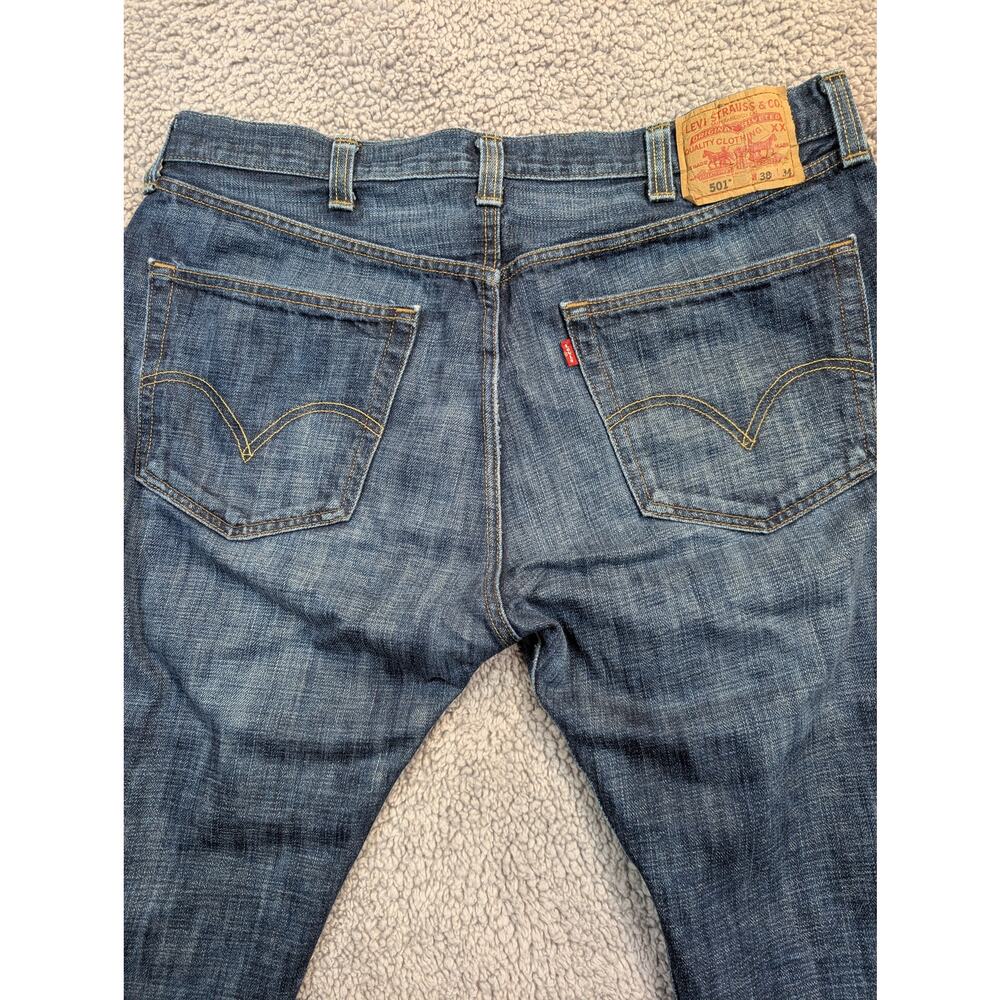 Levi's 501 Jeans Men's 38x34 Blue Button Fly (0515) - Picture 10 of 12